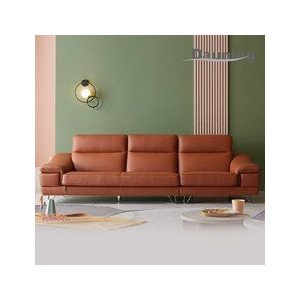 다우닝 레아 4인 전체 천연가죽 소파 (색상:네이비)